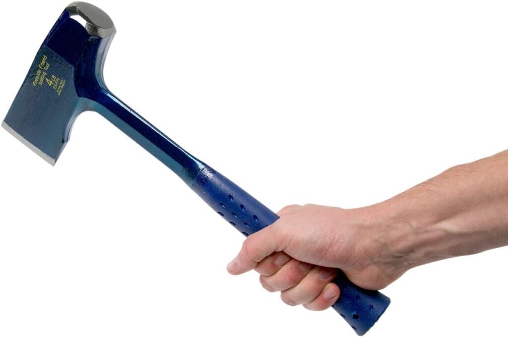 ESTWING Fireside Friend Axe - 14 Wood Splitting Maul with Forged Steel Construction  Shock Reduction Grip - E3-FF4, Blue
