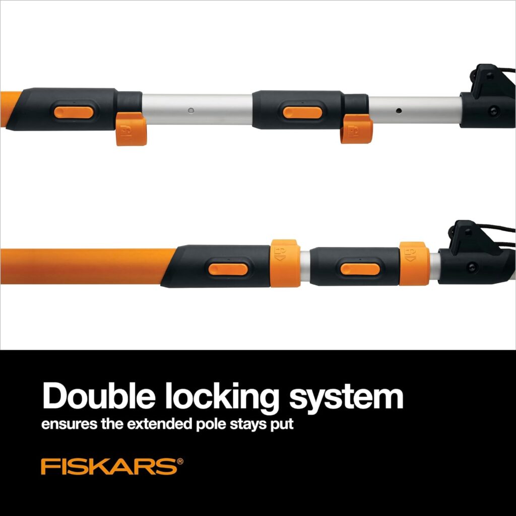 Fiskars 7-16 Chain-Drive Extendable Tree Pruner and Pole Saw - Precision-Ground Steel Blade for Cutting up to 1.25 Diameter