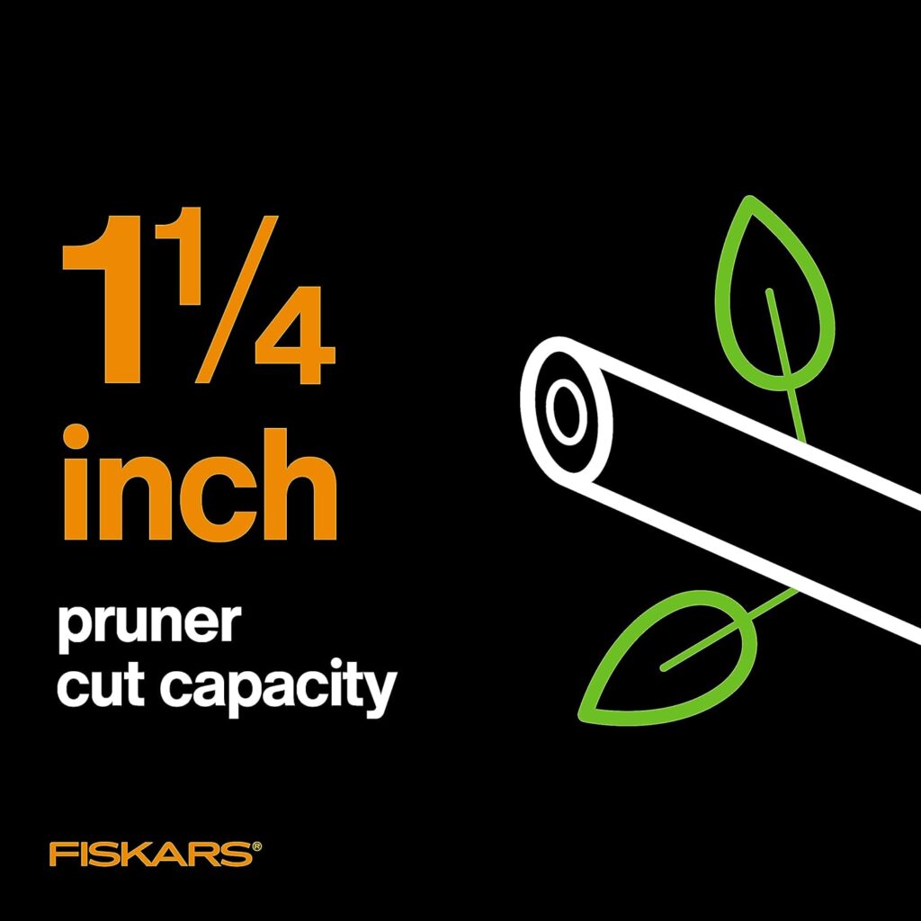 Fiskars 7.9-12 Extendable Tree Pruning Stik Pruner - Rotating Sharp Precision-Ground Steel Blade for Cutting up to 1.25 Diameter