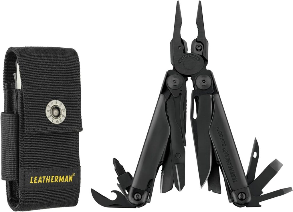 LEATHERMAN, Surge, 21-in-1 Heavy-Duty Multi-tool for Work, Home, Garden, DIY  Auto, Black with Premium Nylon Sheath