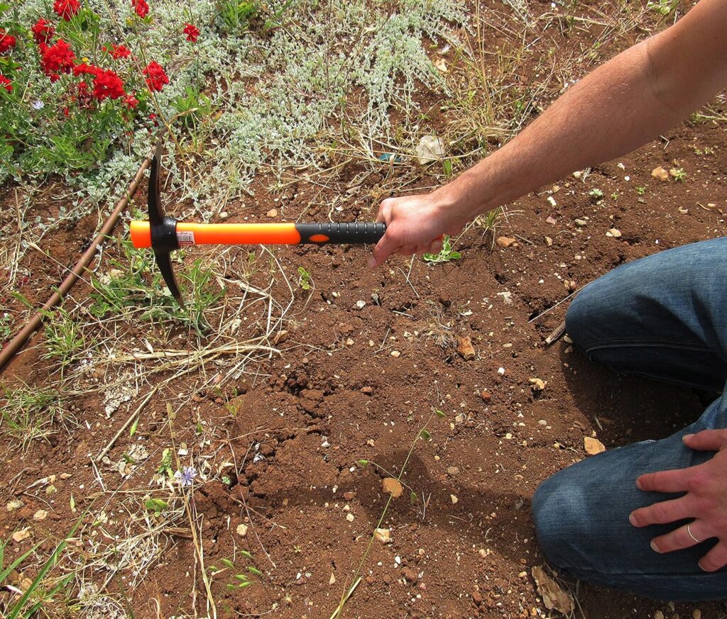 TABOR TOOLS Pick Mattock with Fiberglass Handle, Garden Pick Great for Loosening Soil, Archaeological Projects, and Cultivating Vegetable Gardens or Flower Beds. J56A. (Large 35 Inch)