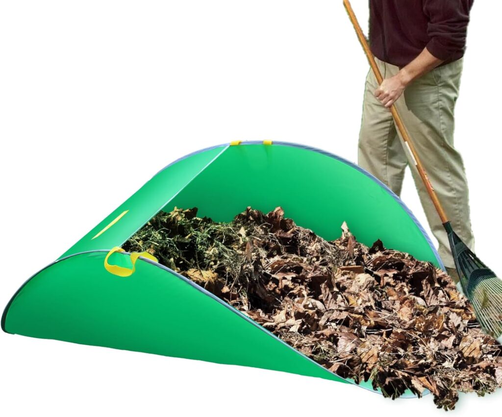 UQM Leaf Collector, Portable Pop Up Leaf Bags, Foldable Leaf Pick Up Tools Leaf Loader, Reusable Yard Garden Bags for Leaves Lawn Trash