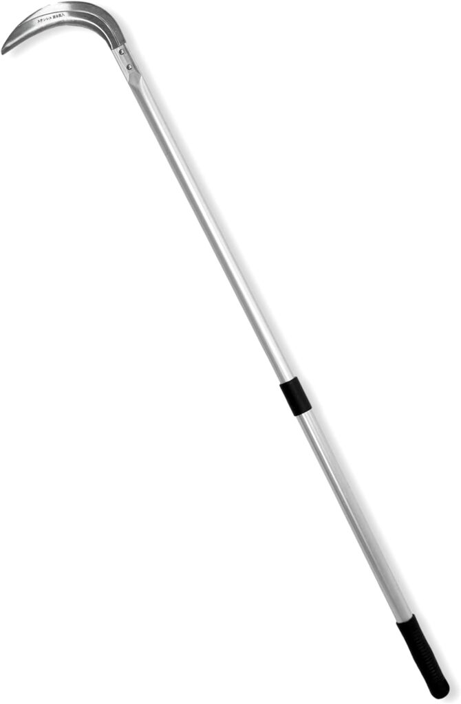 Weeding Sickle Long Handle Adjustable (28-3/4 to 45) Japanese Stainless Steel, Made in Japan, Telescoping Weeding Tool for Garden, Stand Up Weeder Sickle Lightweight Hand Tool (Pull  Swing Blade)