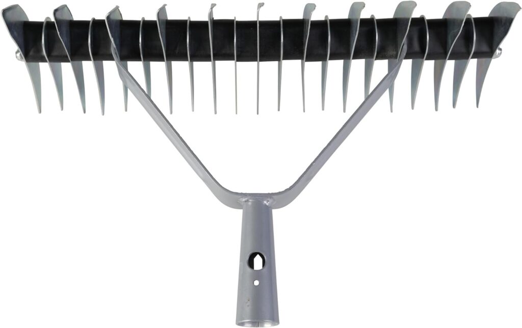 Xclou 341224 Dethatching Soil Leaf Turf Grass Cutter Lawn Thatching Moss Removal Tool-Garden Rake Head, 36x23.5x12.5 cm, Black