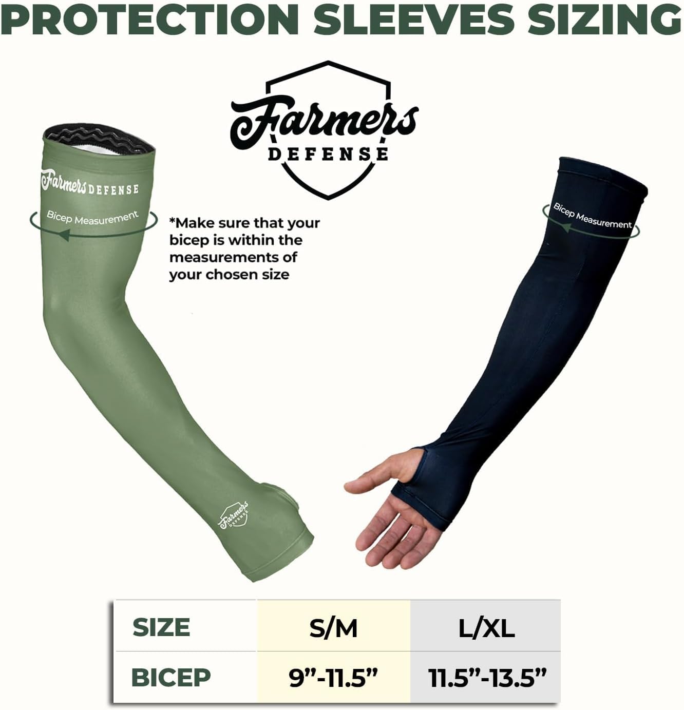 FARMERS DEFENSE Sleeves | UV Cooling Sleeves | Anti-Scratch Sun Protection Arm Sleeves for Gardening Harvesting Outdoors